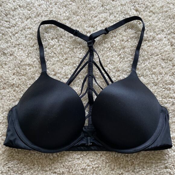 Black Victoria's Secret Bombshell Bra 32B Front Open - Picture 1 of 6